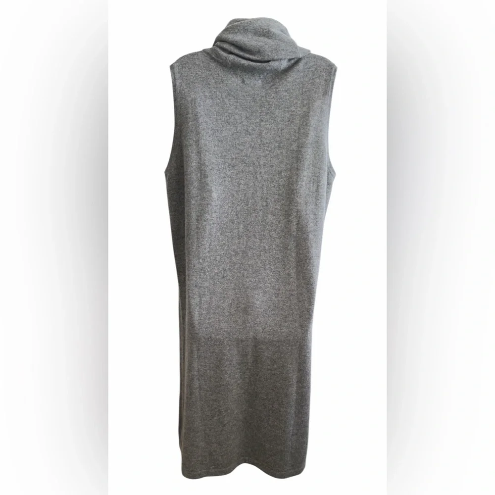 Ralph Lauren Silk Cashmere Cowl Neck Sleeveless Gray Midi Sweater Dress Size XL - Picture 3 of 10